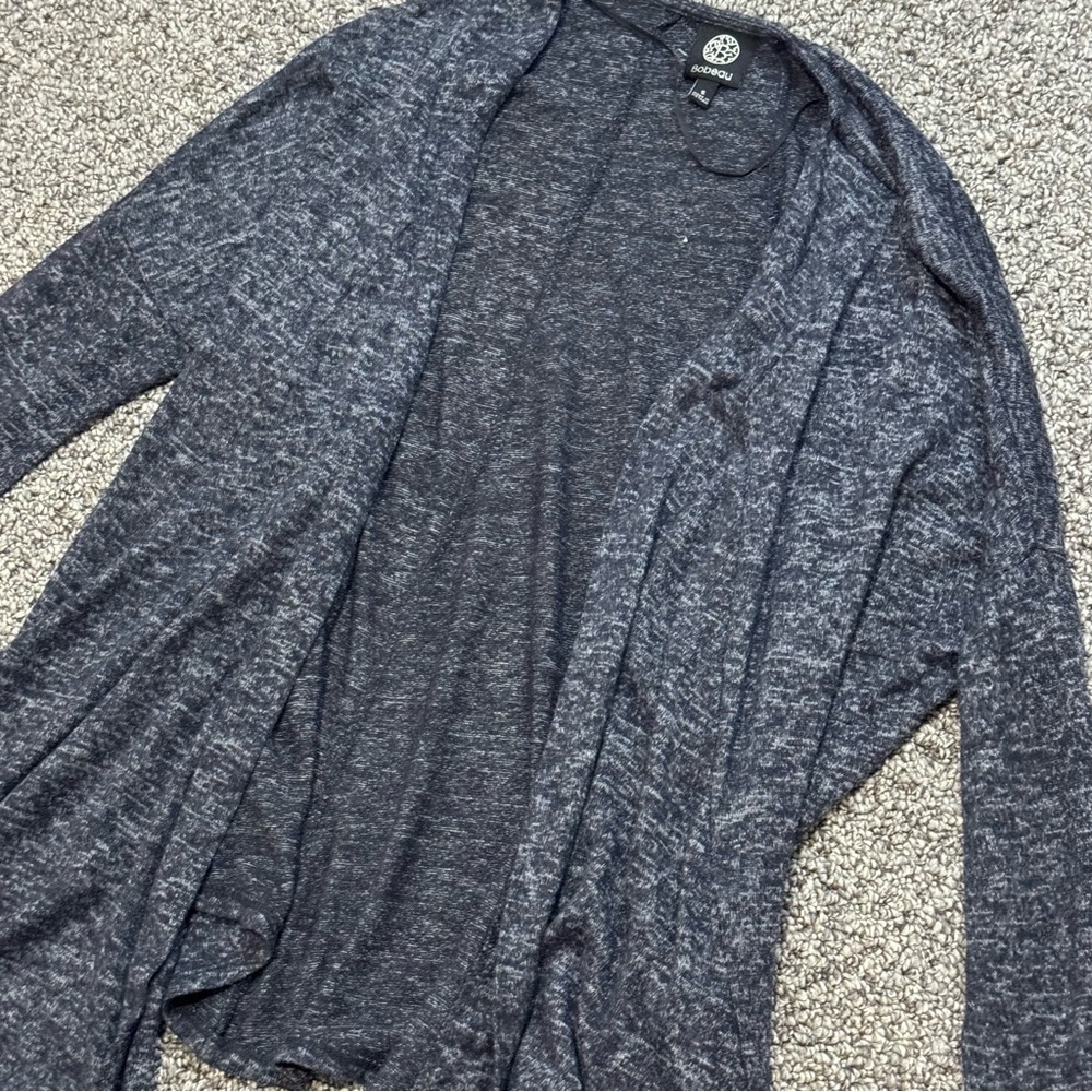 Bobeau Navy Open Front Cardigan - Picture 3 of 6